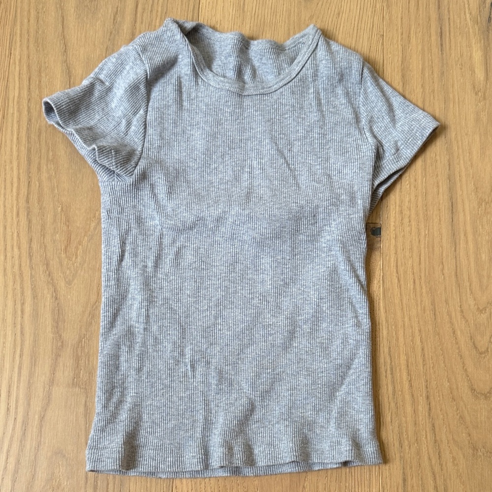 Brandy Melville Gray Ribbed Top
